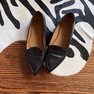 Everlane Black Italian Leather Pointed Toe Loafers